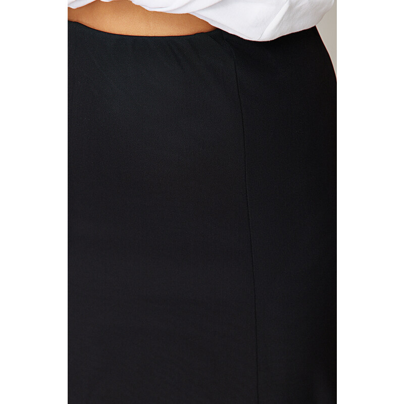 Trendyol Black Lined Tulle Maxi Knitted Skirt