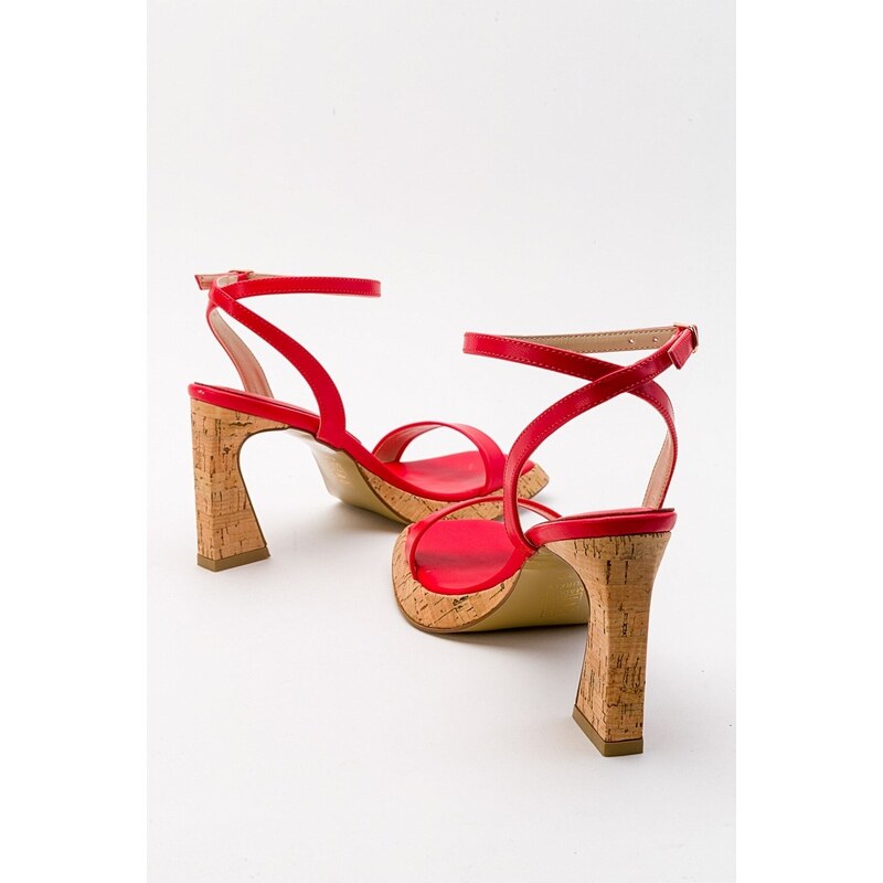 LuviShoes Reina Red Skin Women's Heeled Shoes