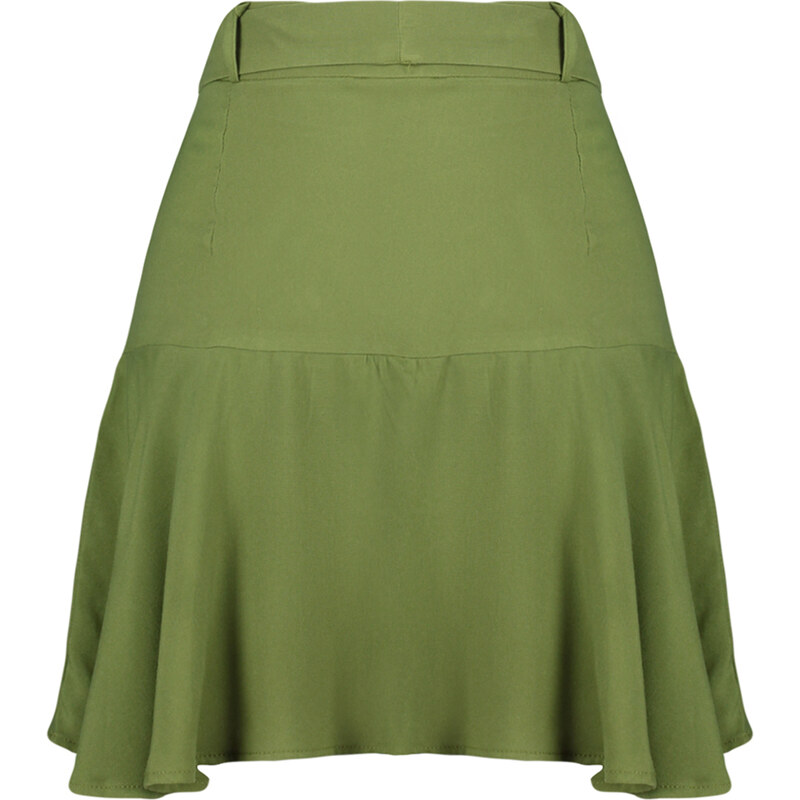 Trendyol Khaki Belt Detachable Viscose Woven Shorts Skirt