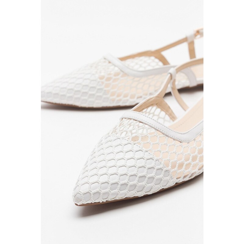 LuviShoes BRACE Women's White Skin Sandals