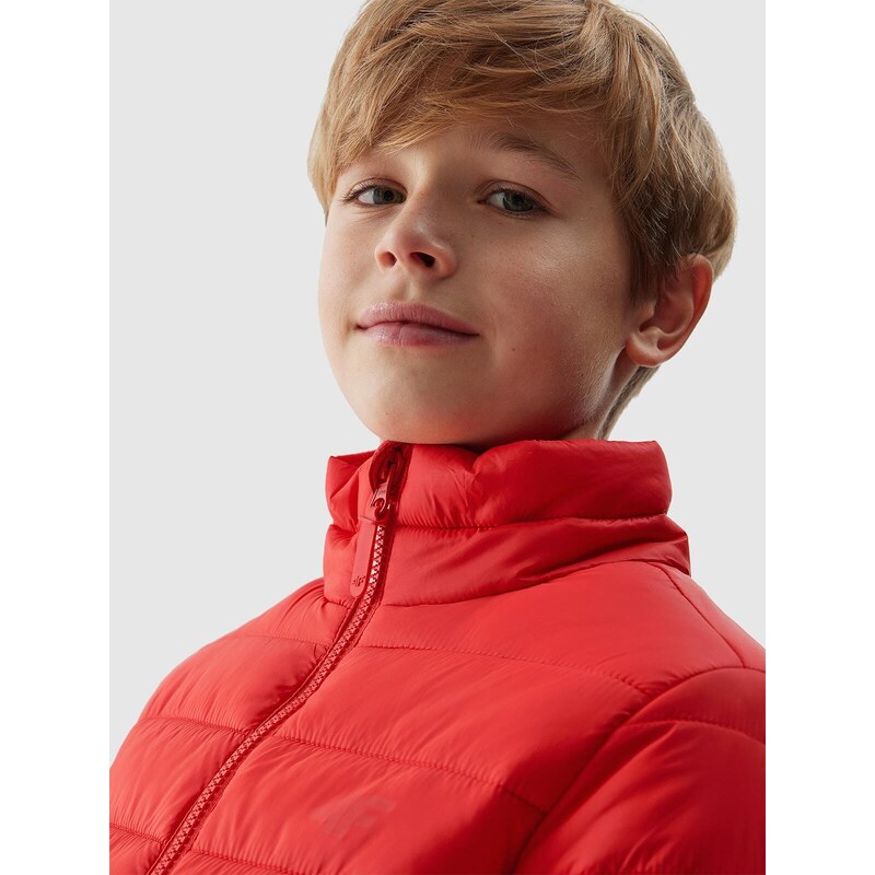 4F Chlapecká péřová bunda s recyklovanou výplní - červená