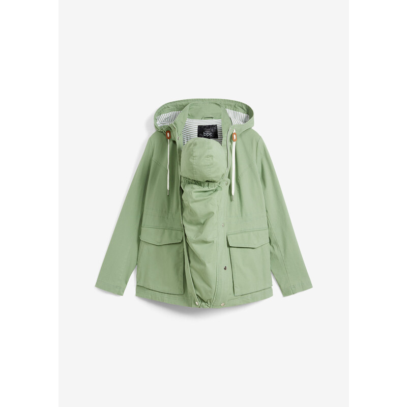 bonprix Těhotenská a nosící bunda na přechodné období Zelená