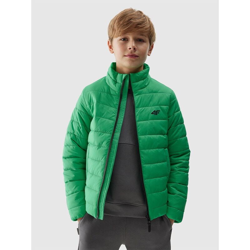 4F Chlapecká péřová bunda s recyklovanou výplní - zelená