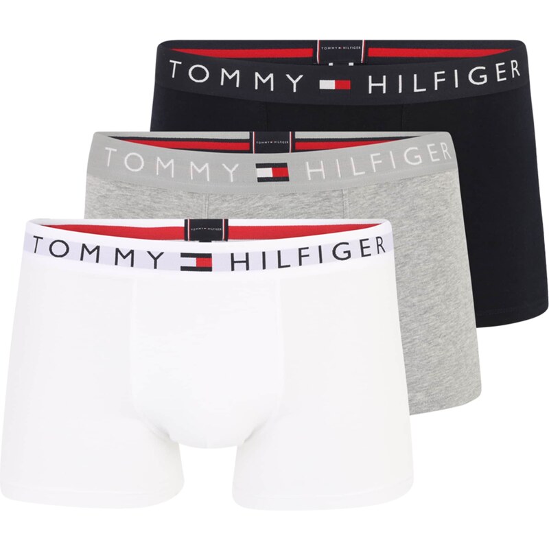 Tommy Hilfiger Underwear Boxerky 3P TRUNK WB šedá / černá