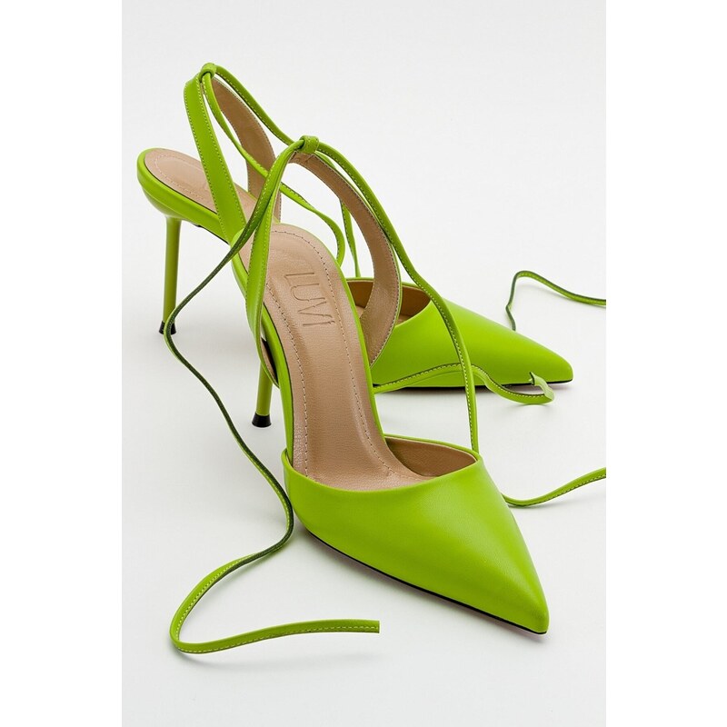 LuviShoes Bonje Green Women's Heeled Shoes