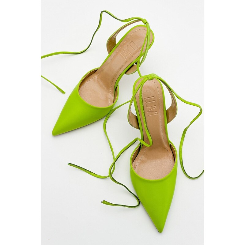 LuviShoes Bonje Green Women's Heeled Shoes