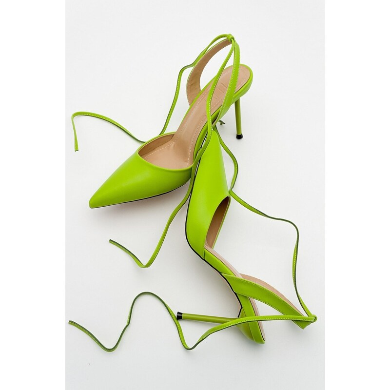 LuviShoes Bonje Green Women's Heeled Shoes