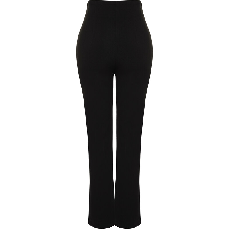Trendyol Black Polyviscose Fabric Cigarette Molded Woven Trousers