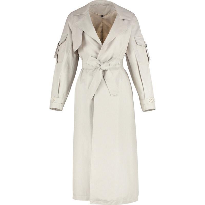 Trendyol Stone Oversize Wide Cut Belted Trench Coat