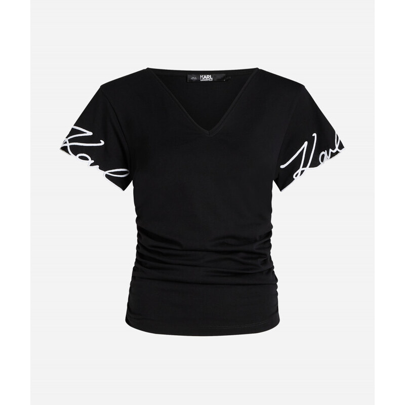 TRIČKO KARL LAGERFELD KARL SIGNATURE SLV HEM T-SHIRT