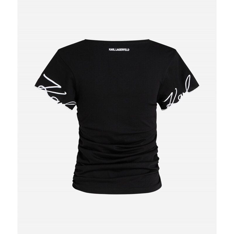 TRIČKO KARL LAGERFELD KARL SIGNATURE SLV HEM T-SHIRT