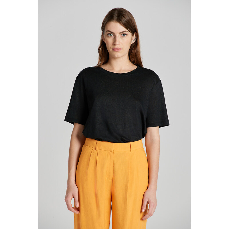 TRIČKO GANT LINEN SS T-SHIRT BLACK 89868540