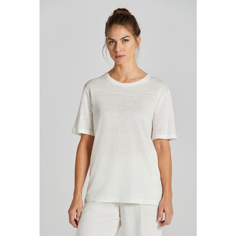 TRIČKO GANT LINEN SS T-SHIRT EGGSHELL 89868541