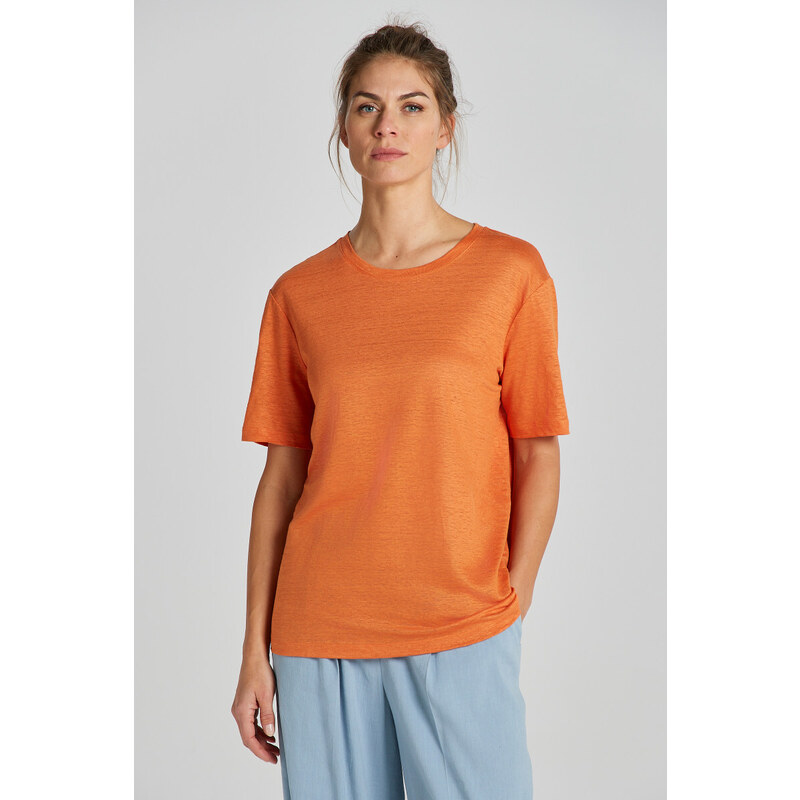 TRIČKO GANT LINEN SS T-SHIRT oranžová XXS