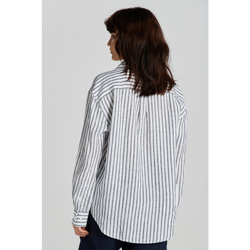 KOŠILE GANT REL STRIPED LINEN SHIRT modrá 32