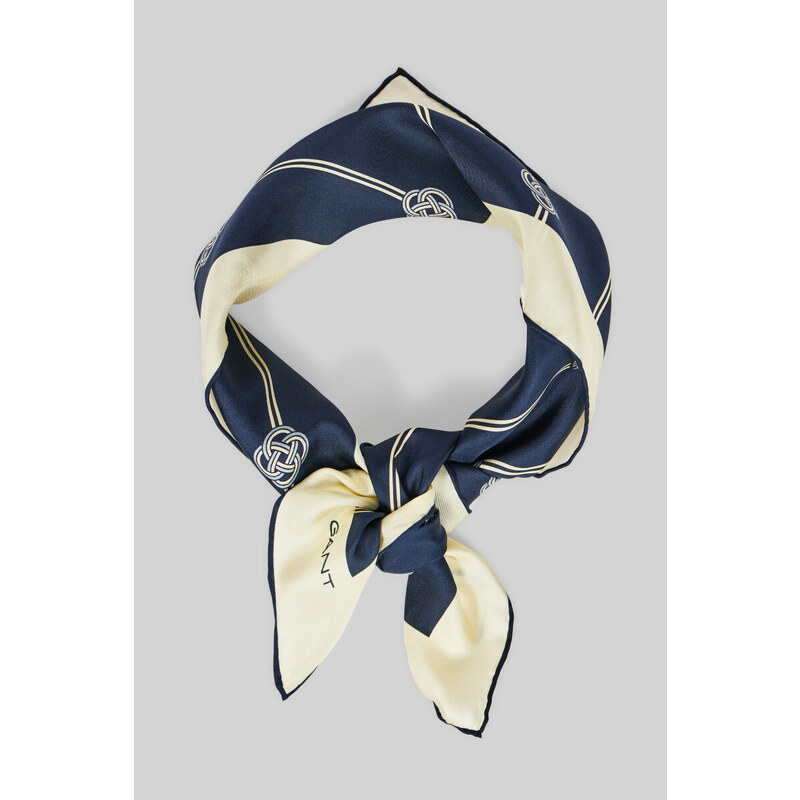 ŠÁTEK GANT MONOGRAM STRIPED SILK SCARF modrá None