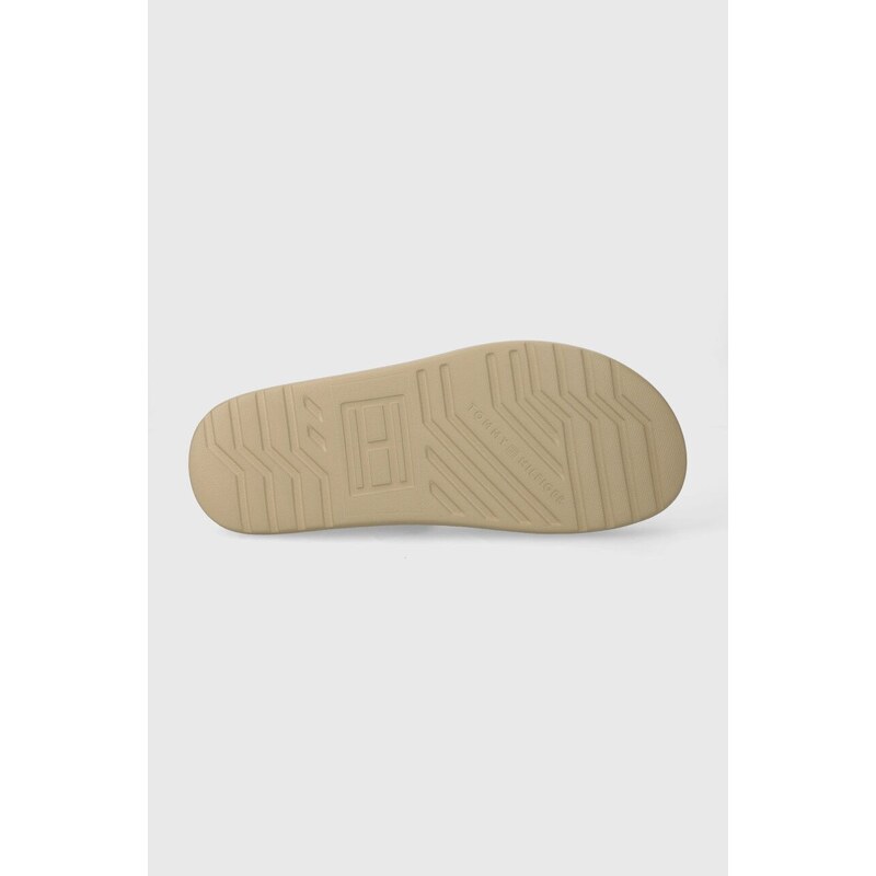 Žabky Tommy Hilfiger DUAL DENSITY TOE BEACH SANDAL pánské, béžová barva, FM0FM05015