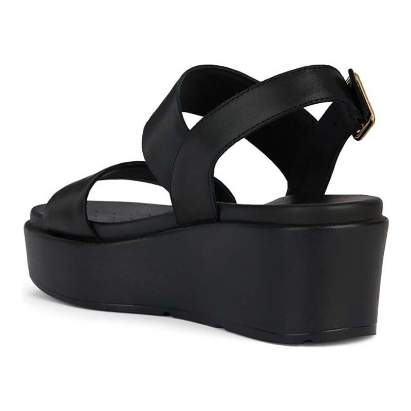 Kožené sandály Geox D XAND 2.2S dámské, černá barva, na platformě, D45M1A 00043 C9999