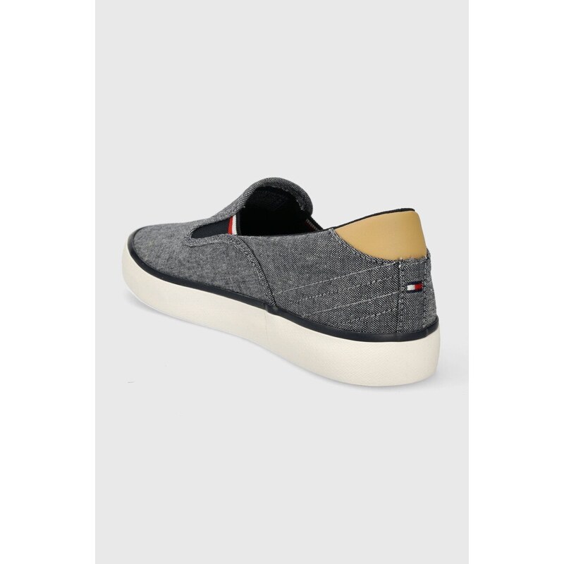 Tenisky Tommy Hilfiger TH HI VULC LOW SLIPON CHAMBRAY pánské, tmavomodrá barva, FM0FM04947