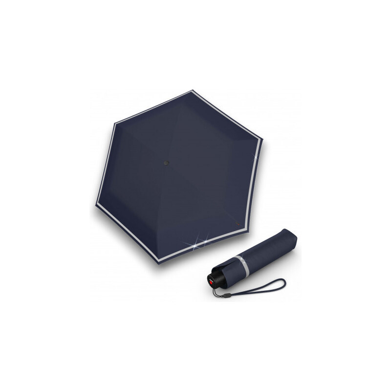 Knirps KNIRPS ROOKIE NAVY REFLECTIVE - lehký skládací deštník