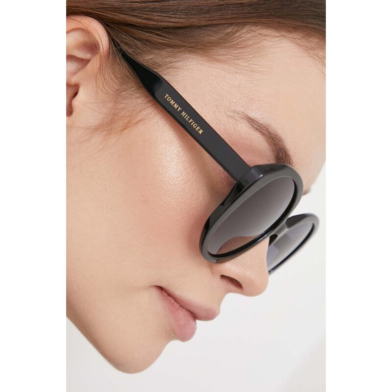 Sluneční brýle Tommy Hilfiger dámské, černá barva, TH 2106/S