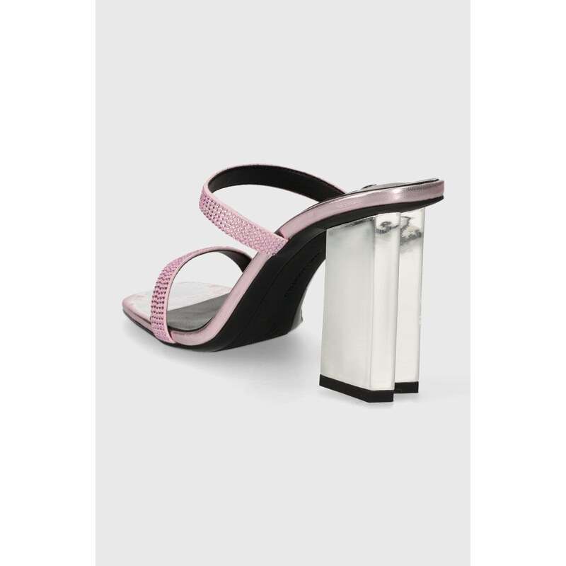 Pantofle Karl Lagerfeld KL TOWER dámské, růžová barva, na podpatku, KL33921