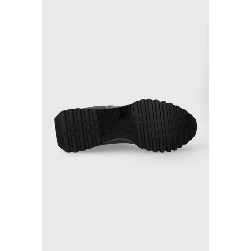 Sneakers boty Calvin Klein LOW TOP LACE UP SHINE šedá barva, HM0HM01392