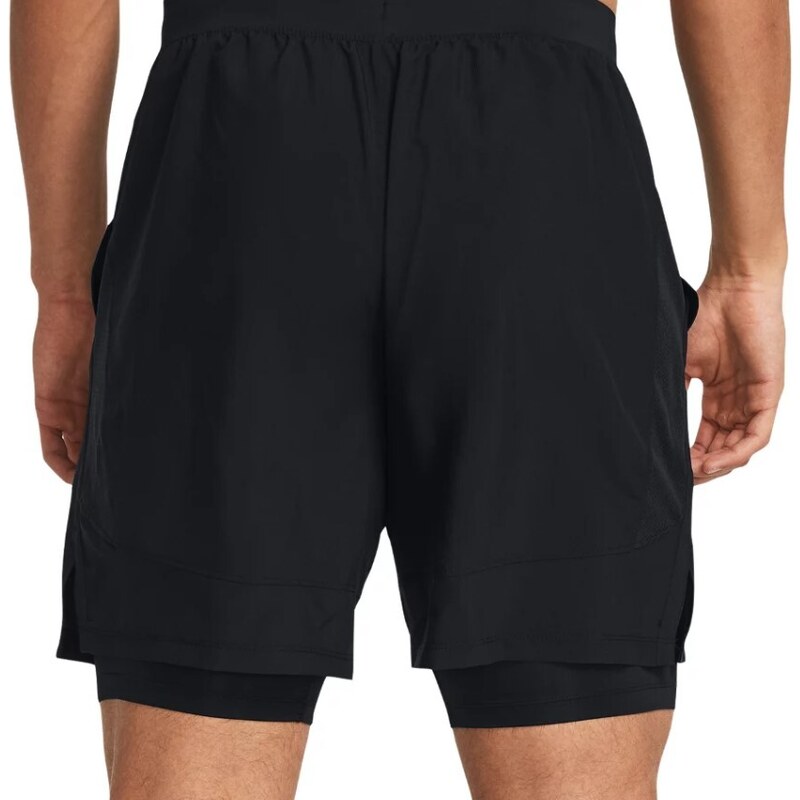 Šortky s podšívkou Under Armour UA LAUNCH 7'' 2-IN-1 SHORTS-BLK 1382641-001