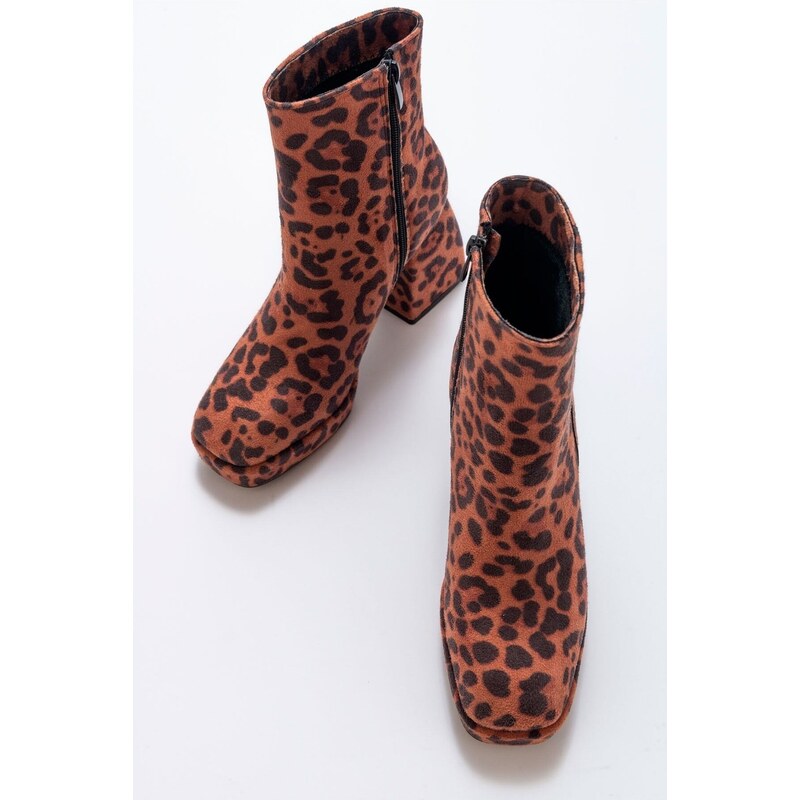 LuviShoes Lesley Women's Brown Patterned Boots