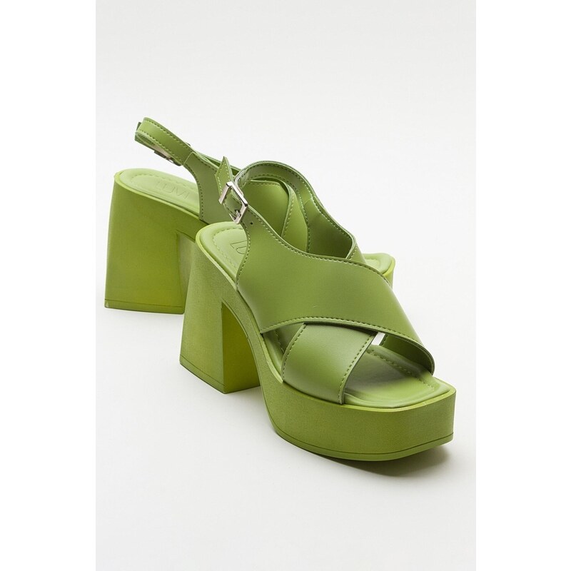 LuviShoes COVA Women's Green Heeled Sandals