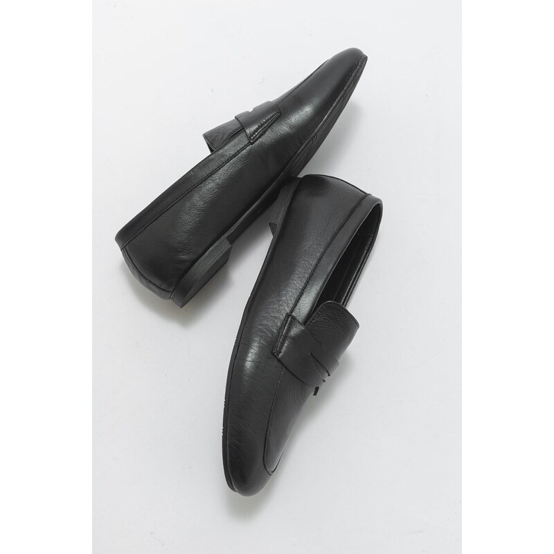 LuviShoes Peak Black Skin Women's Loafers