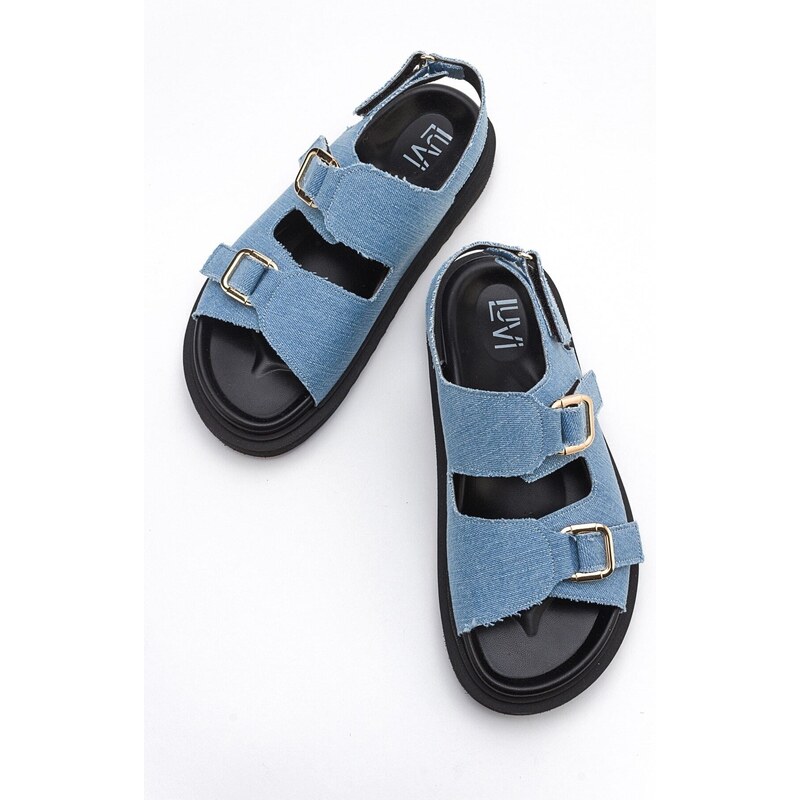 LuviShoes HERMOSA Blue Women's Jeans Sandals