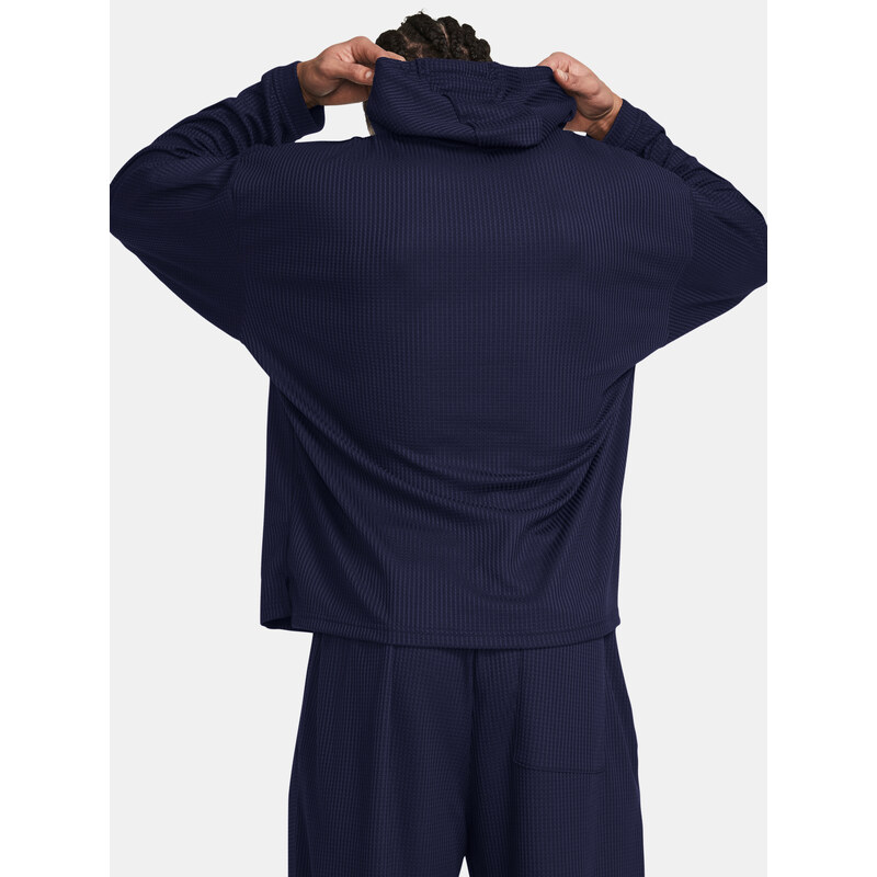 Under Armour Mikina UA Rival Waffle Hoodie-BLU - Pánské