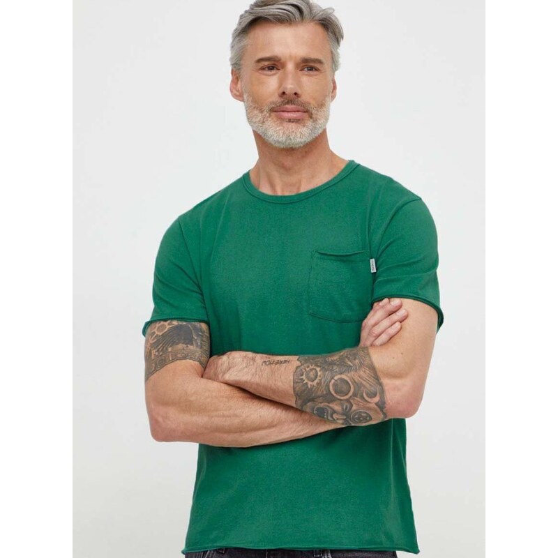 Bavlněné tričko Pepe Jeans Single Carrinson zelená barva