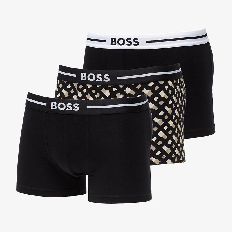 Boxerky Hugo Boss Bold Design Trunk 3-Pack Black/ White/ Beige