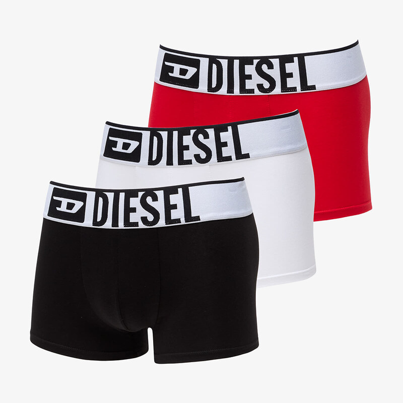 Boxerky Diesel Umbx-Damienthreepack-XL Logo Boxer 3-Pack White/ Red/ Black