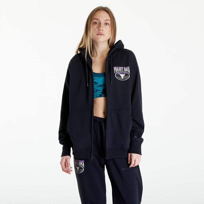 Dámská mikina Under Armour Project Rock Terry Full Zip Sweatshirt Black