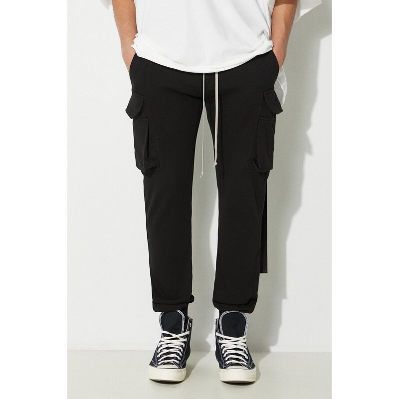 Bavlněné tepláky Rick Owens Knit Pants Mastodon Cut černá barva, DU01D1386.RIG.09