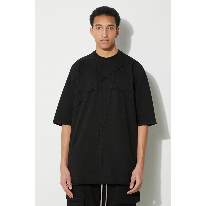 Bavlněné tričko Rick Owens Jumbo T-Shirt černá barva, DU01D1274.RIGET1.09