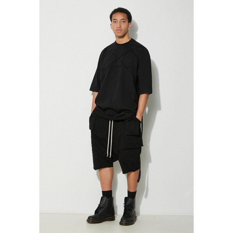 Bavlněné tričko Rick Owens Jumbo T-Shirt černá barva, DU01D1274.RIGET1.09