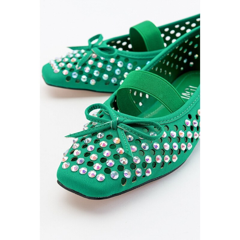 LuviShoes Babes Green Women's Flats