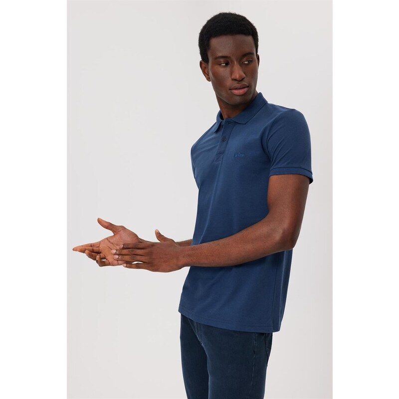 Lee Cooper Twins Men's Polo Neck T-shirt Indigo