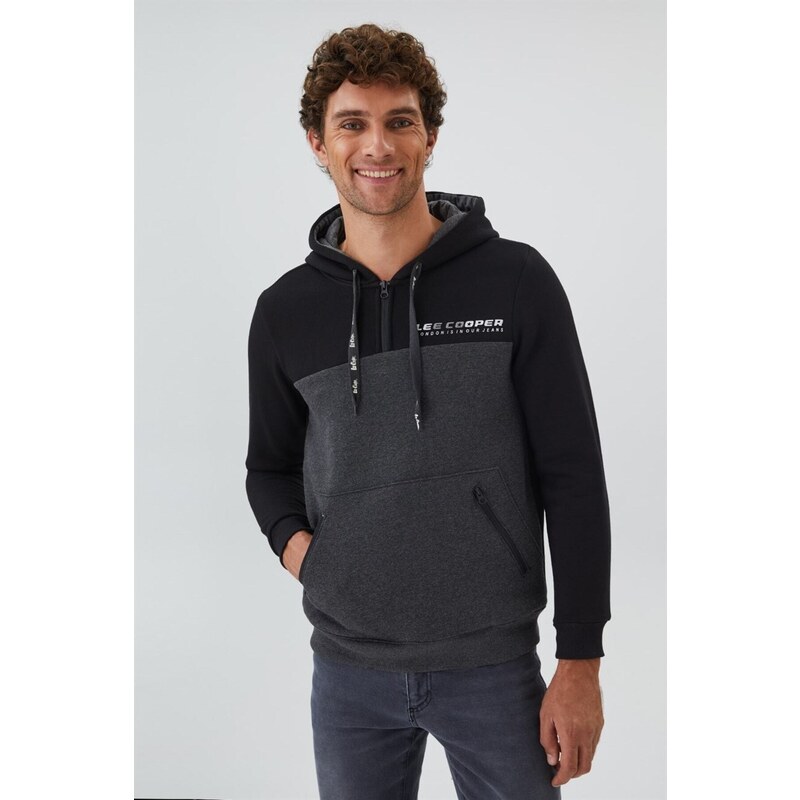 Lee Cooper Juno Men's Hooded Sweatshirt Black - Anthracite