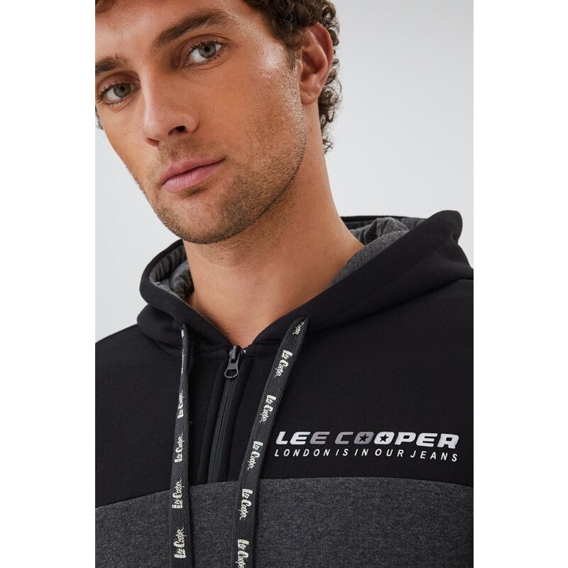 Lee Cooper Juno Men's Hooded Sweatshirt Black - Anthracite