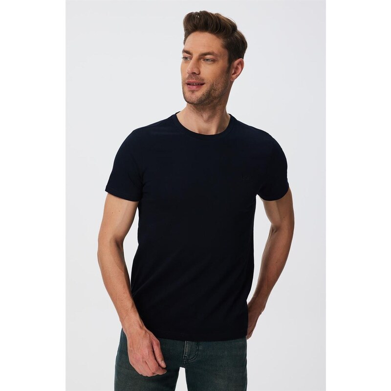 Lee Cooper Men's Twingos 1 Pique O Neck T-shirt Navy Blue