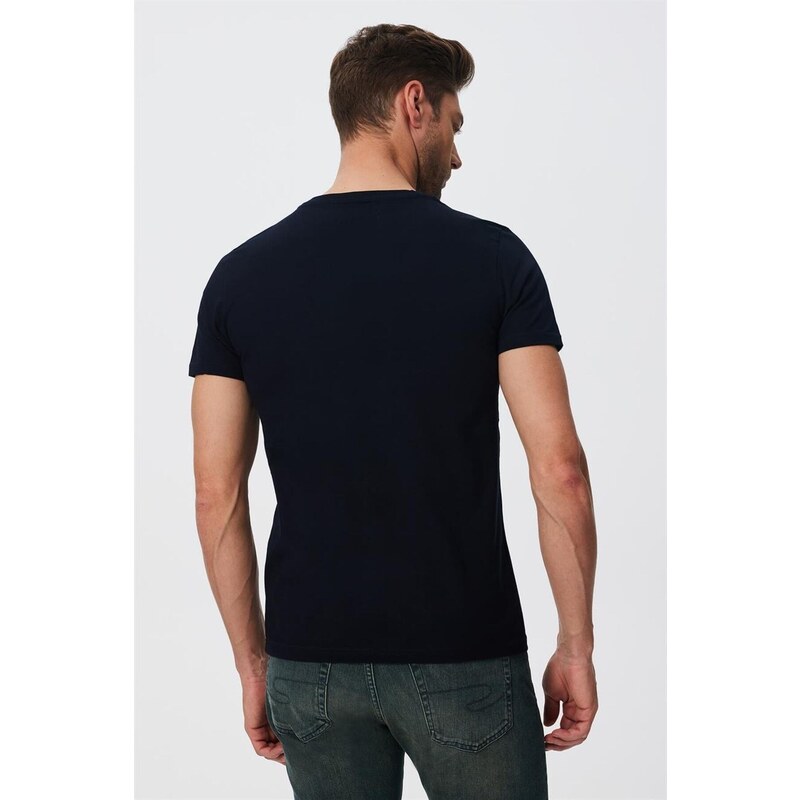 Lee Cooper Men's Twingos 1 Pique O Neck T-shirt Navy Blue