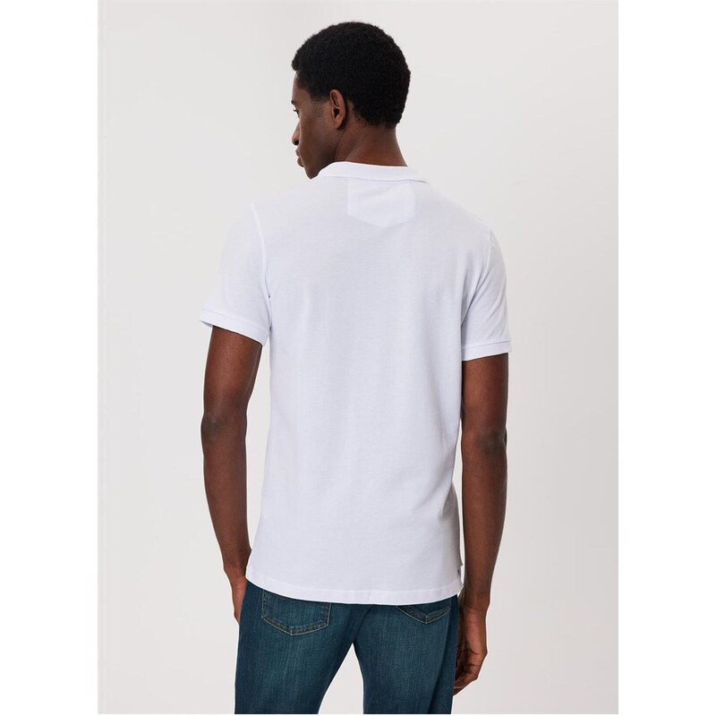 Lee Cooper Men's White Polo T-shirt 232 Lcm 242048 Twins White