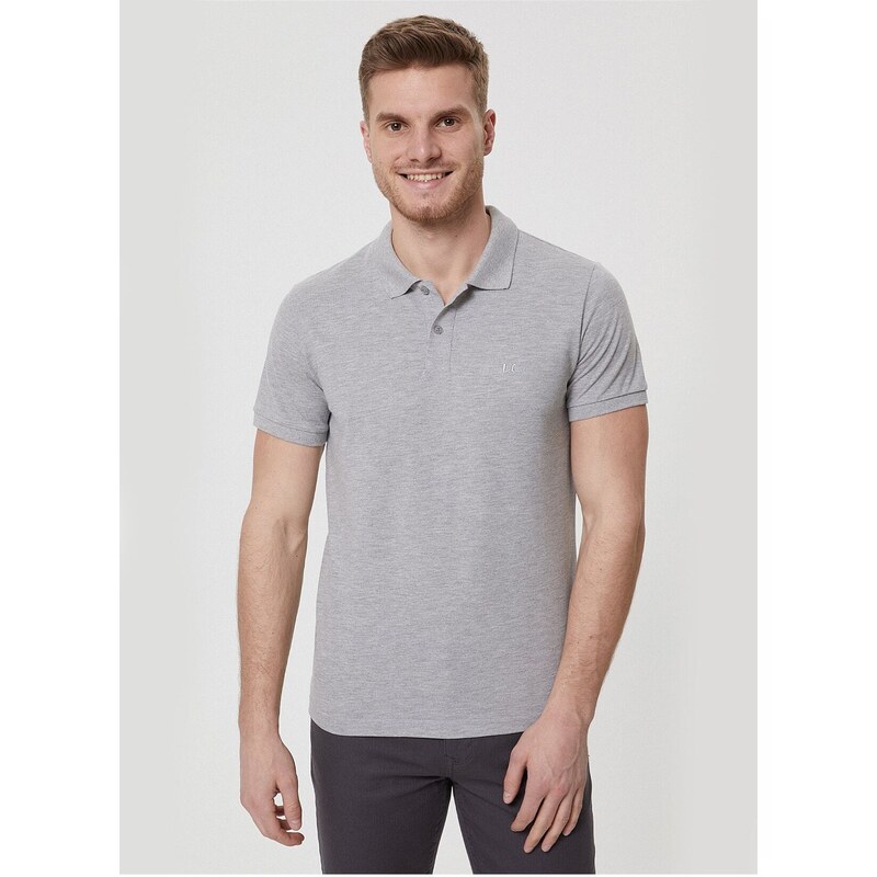 Lee Cooper Gray Melange Men's Polo T-shirt 232 Lcm 242048 Twins Gray Melange