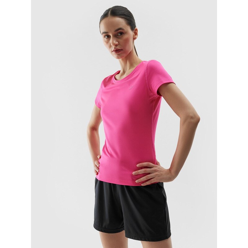 4F Dámské sportovní tričko z recyklovaných materiálů - růžové