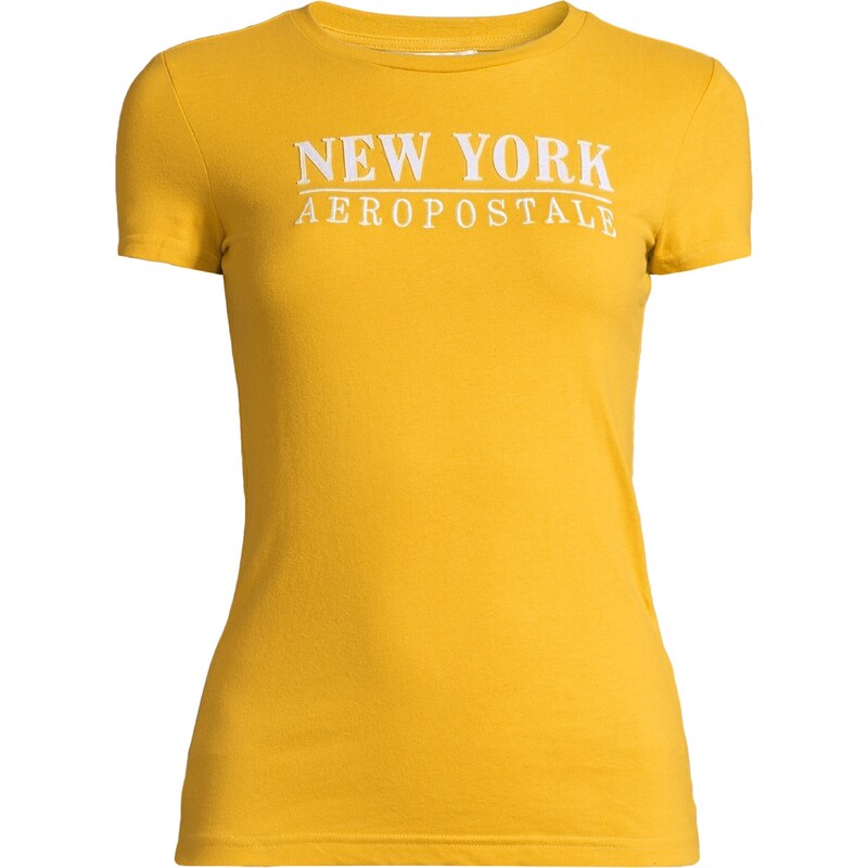 AÉROPOSTALE Tričko JULY NEW YORK kari / bílá